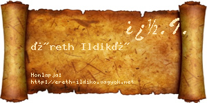 Éreth Ildikó névjegykártya